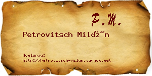Petrovitsch Milán névjegykártya